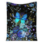 Butterfly With Blue Flowers Flannel Blanket For Cozy Bedroom Sofa Decor