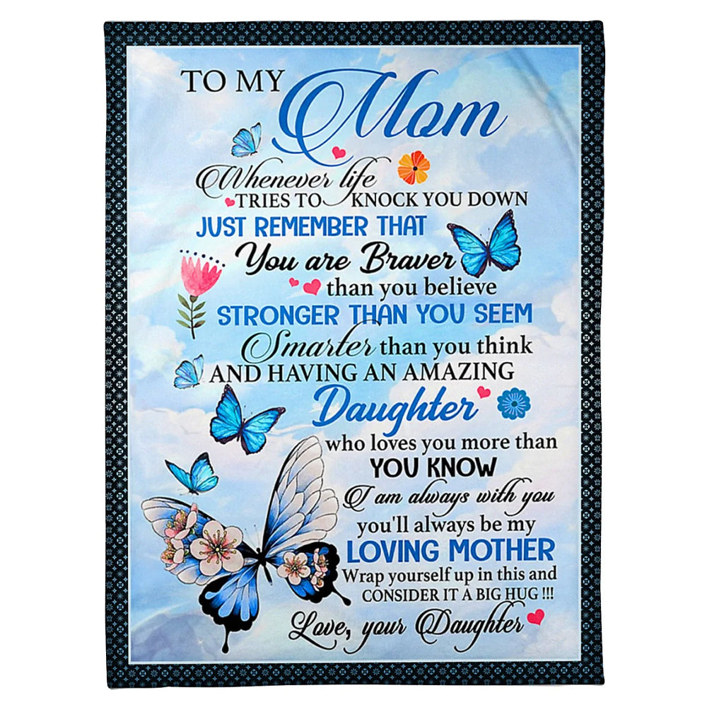Butterfly You Are My Hero Blue Flannel Blanket For Cozy Bedroom Sofa Decor
