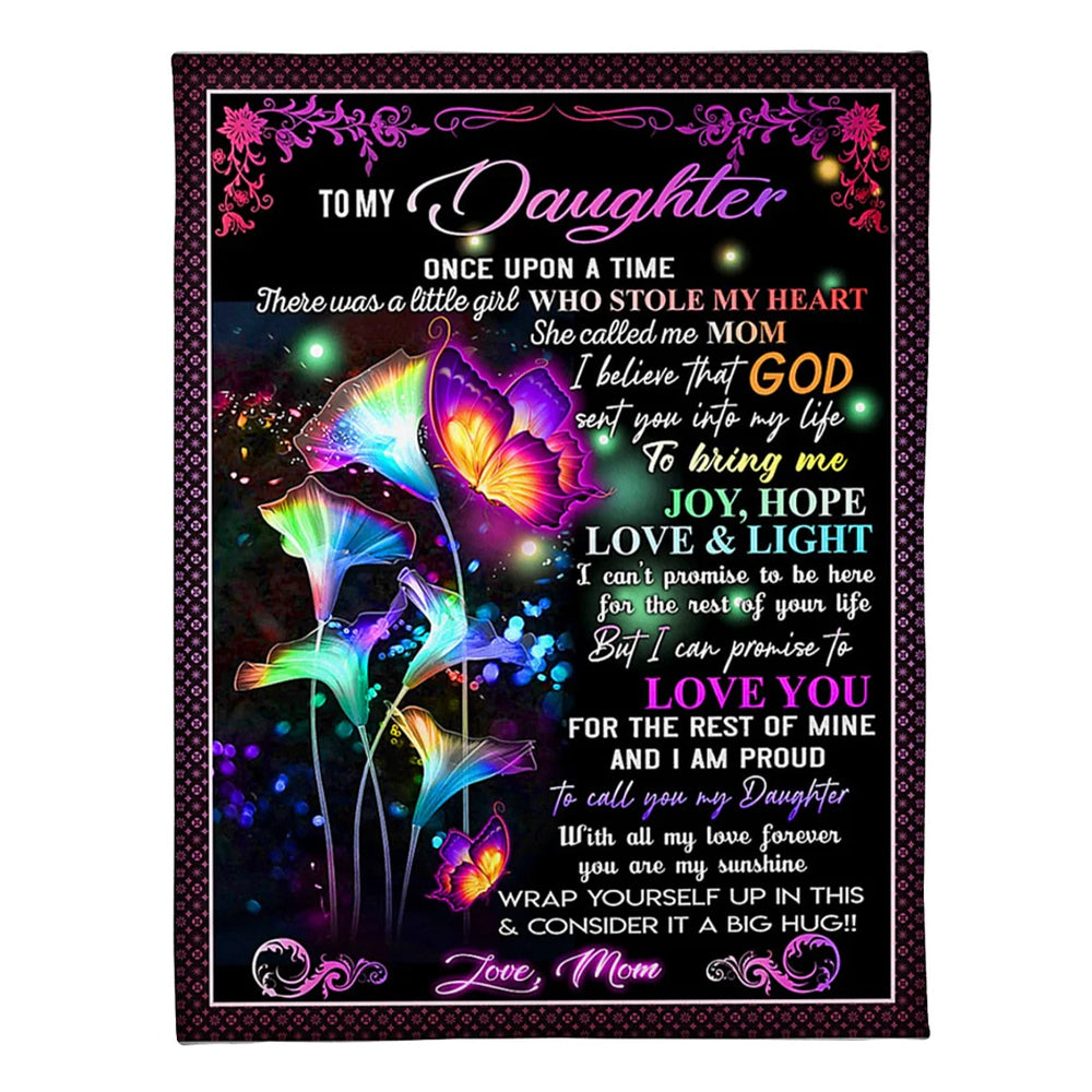 Butterfly You Are My Sunshine Gift Flannel Blanket For Cozy Bedroom Sofa Decor