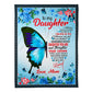Butterfly You Are My Sunshine Daughter Gift Flannel Blanket For Cozy Bedroom Sofa Decor