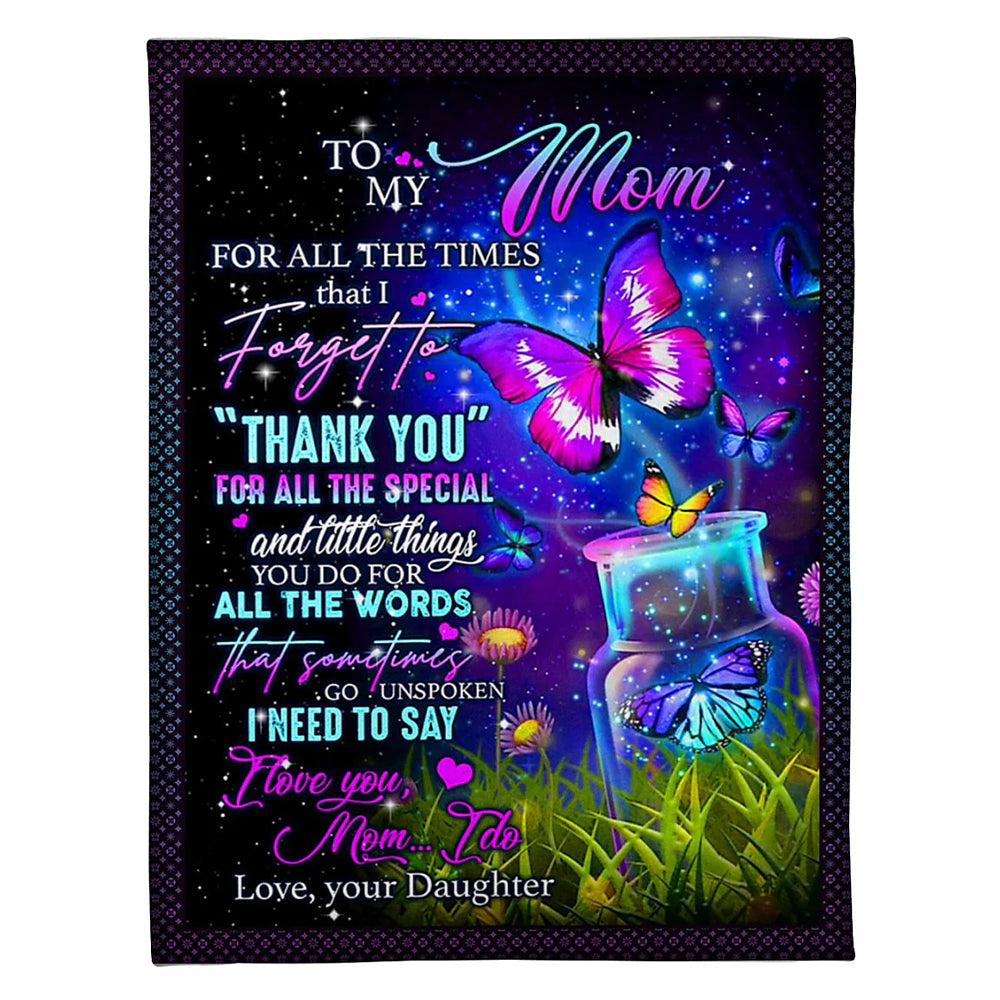 Butterfly You Are The Best Mother Lover Flannel Blanket For Cozy Bedroom Sofa Decor
