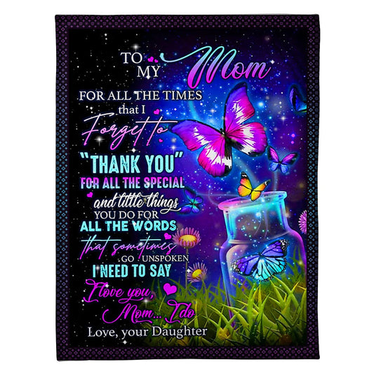 Butterfly You Are The Best Mother Lover Flannel Blanket For Cozy Bedroom Sofa Decor