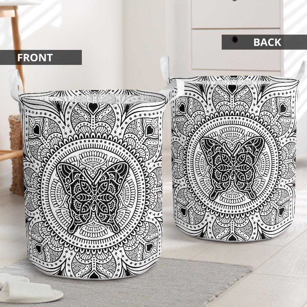 Butterfly Mandala Basic Lover Laundry Basket For Nursery Dorm And Home Storage