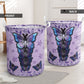 Butterfly Purple Leather Flower Laundry Basket For Nursery Dorm And Home Storage