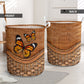 Butterfly Rattan Texture Lovely Style Laundry Basket For Nursery Dorm And Home Storage