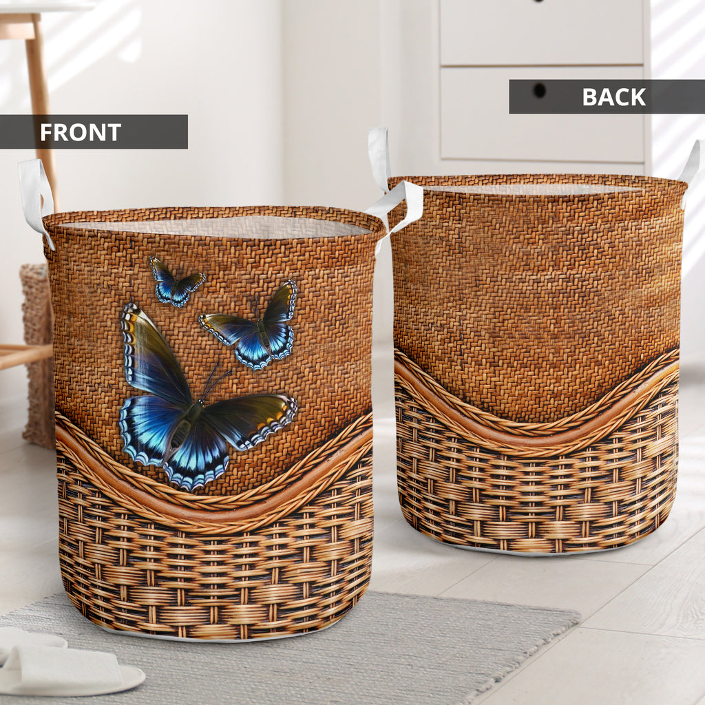 Butterfly Rattan Texture So Amazing Laundry Basket For Nursery Dorm And Home Storage