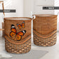 Butterfly Rattan Texture Laundry Basket For Nursery Dorm And Home Storage