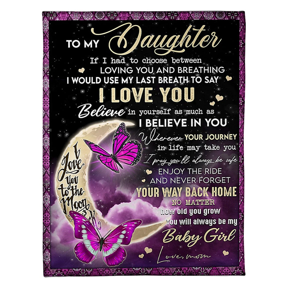 Butterfly You Way Back Home Flannel Blanket For Cozy Bedroom Sofa Decor