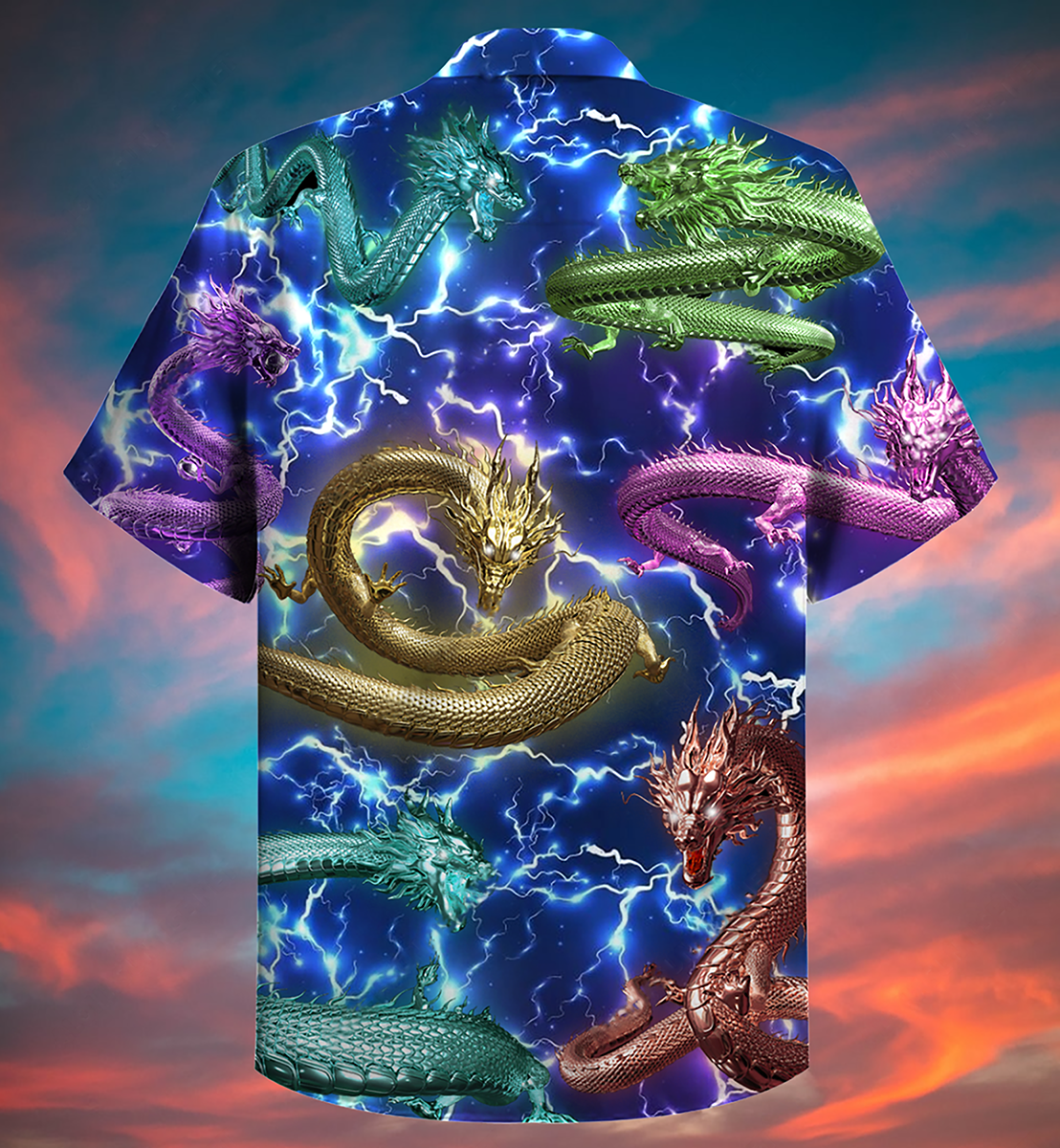 Dragon Amazing Lightning Hawaiian Shirt For Summer Vacation And Beach Travel