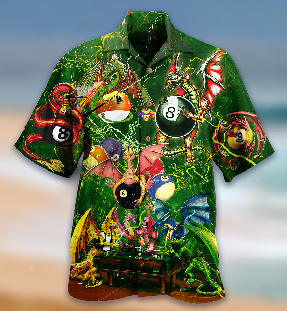 Dragon Billiard Hawaiian Shirt Pattern View For Relaxed Warm Weather Outfits