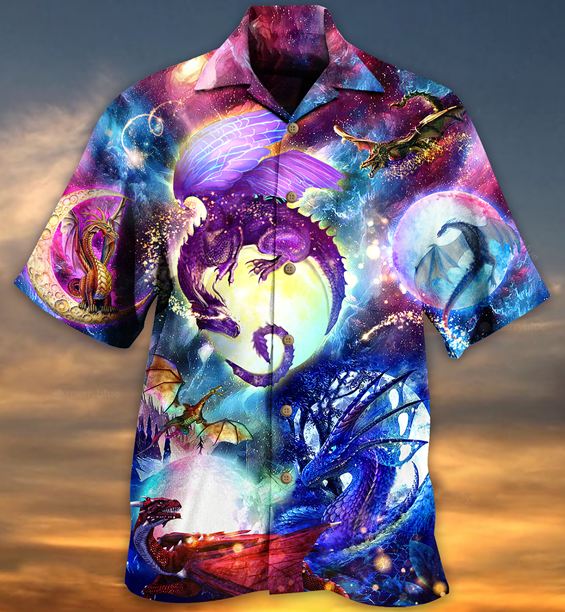 Dragon Galaxy Sky Hawaiian Shirt For Warm Weather Adventures And Everyday Comfort