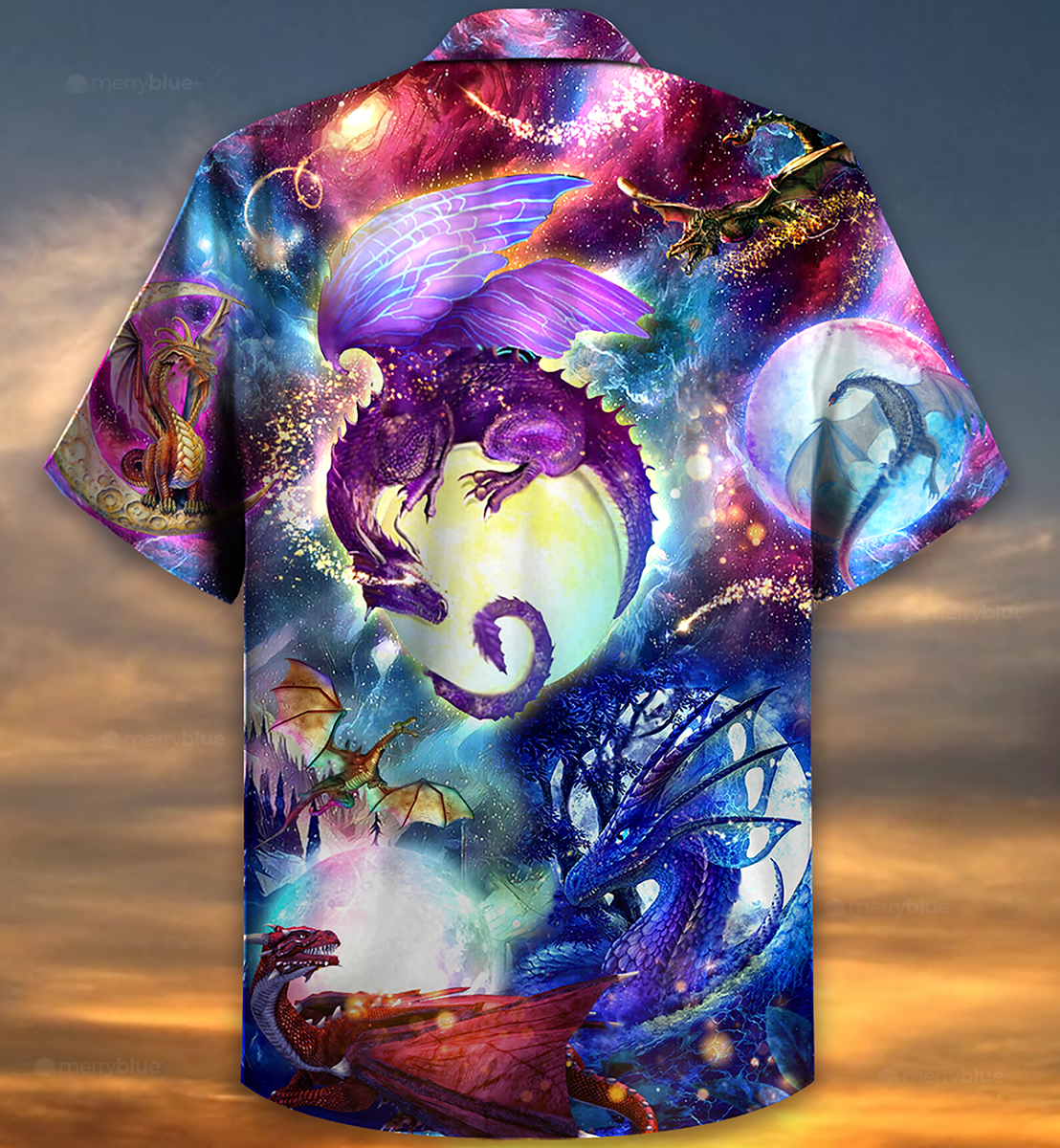 Dragon Galaxy Sky Hawaiian Shirt Artwork View For Coastal Escapes And Resort Style