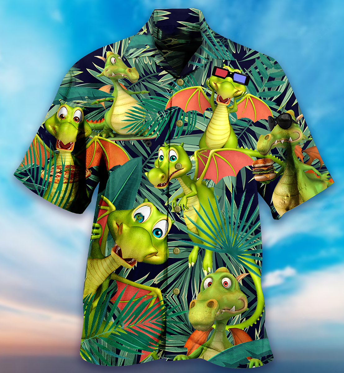 Funny Dragon Summer Hawaiian Shirt For Summer Events And Casual Outdoor Wear