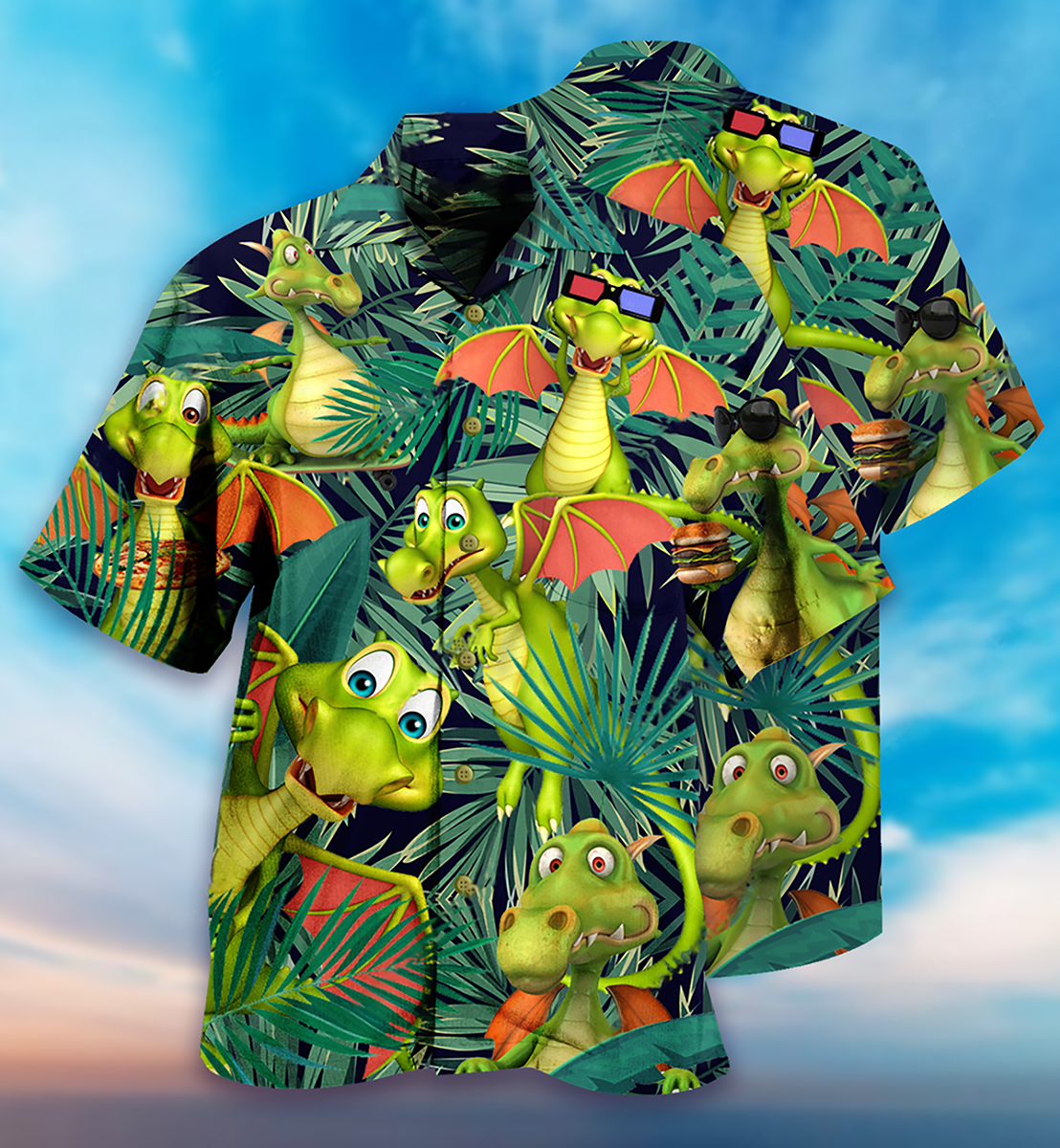 Funny Dragon Summer Hawaiian Shirt For Poolside Relaxation And Sunny Getaways
