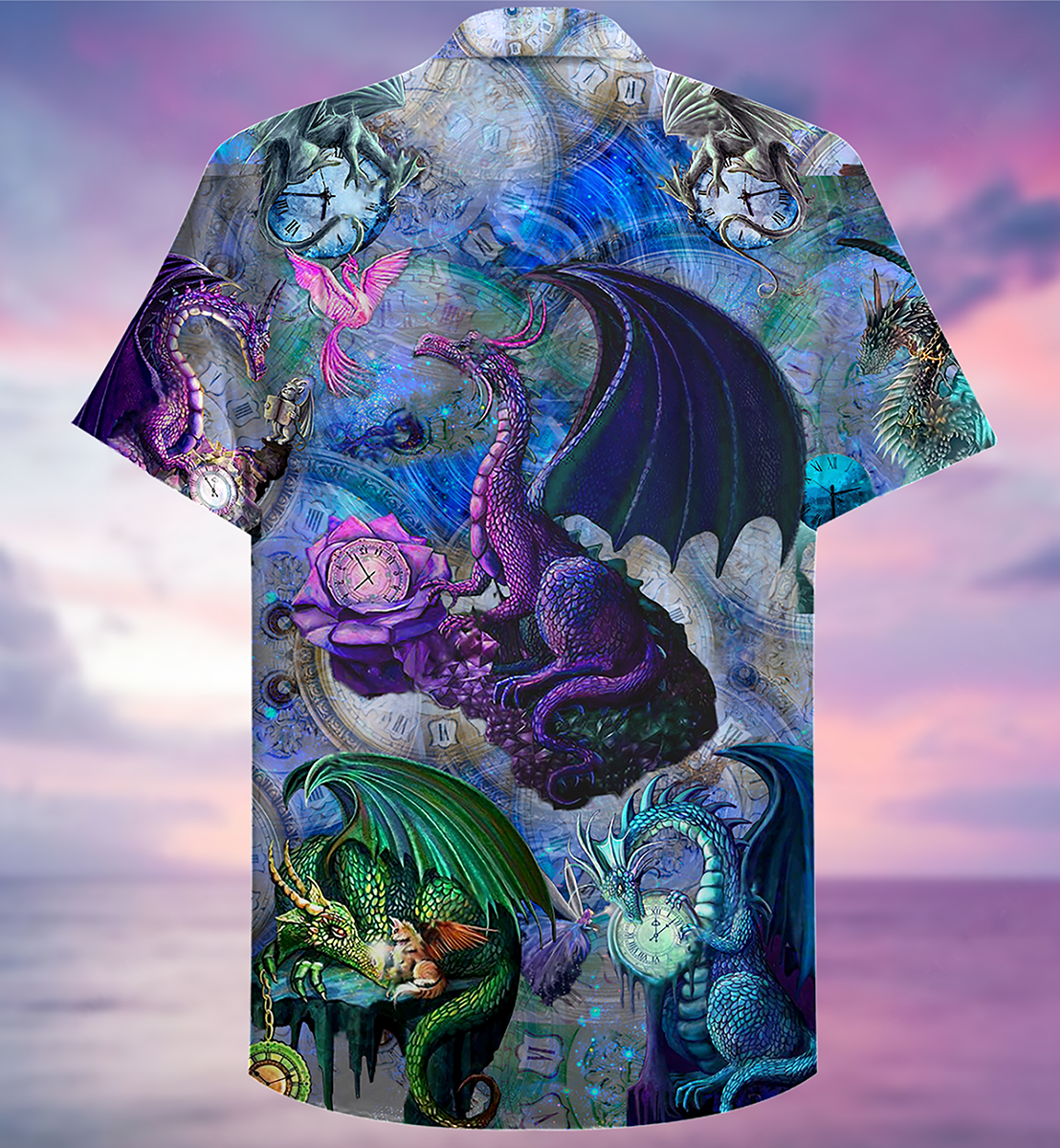 Dragon Timepiece Hawaiian Shirt Artwork View For Coastal Escapes And Resort Style