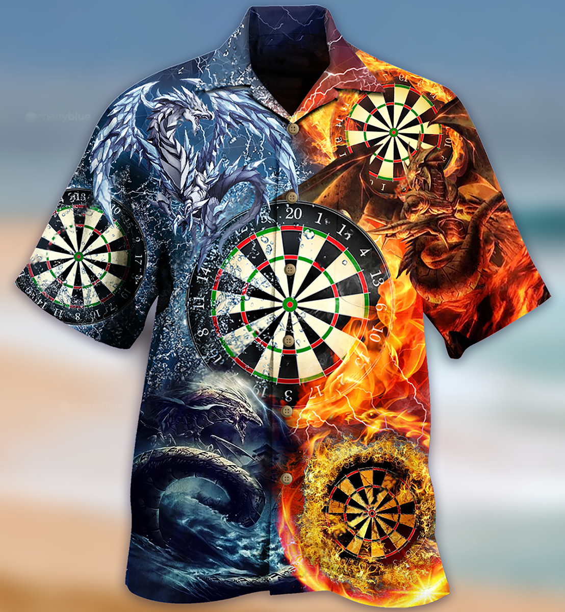 Vintage Darts Dragon Lifestyle Hawaiian Shirt For Beach Parties And Weekend Getaways