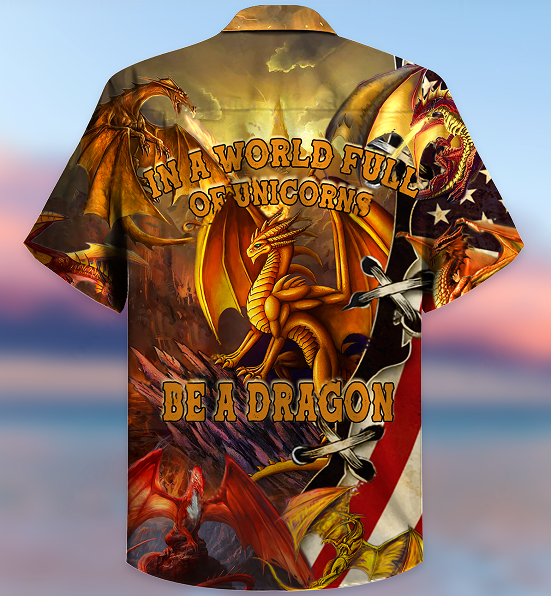 Dragon Full Unicon Hawaiian Shirt Design View For Casual Summer Styling