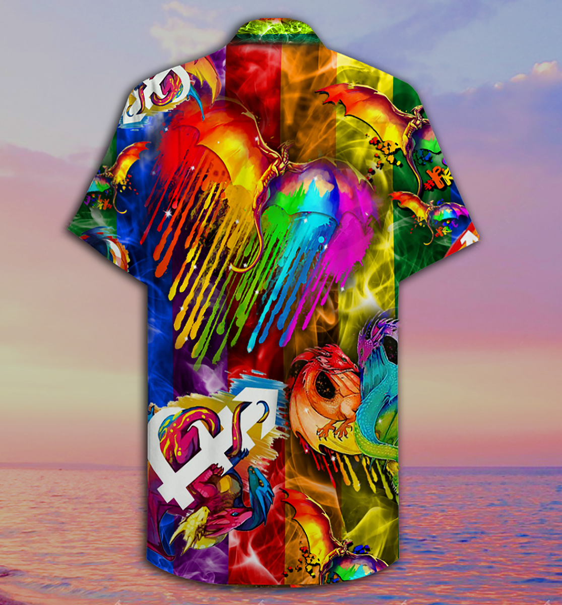 Vintage Dragon Pride Hawaiian Shirt For Beach Parties And Weekend Getaways