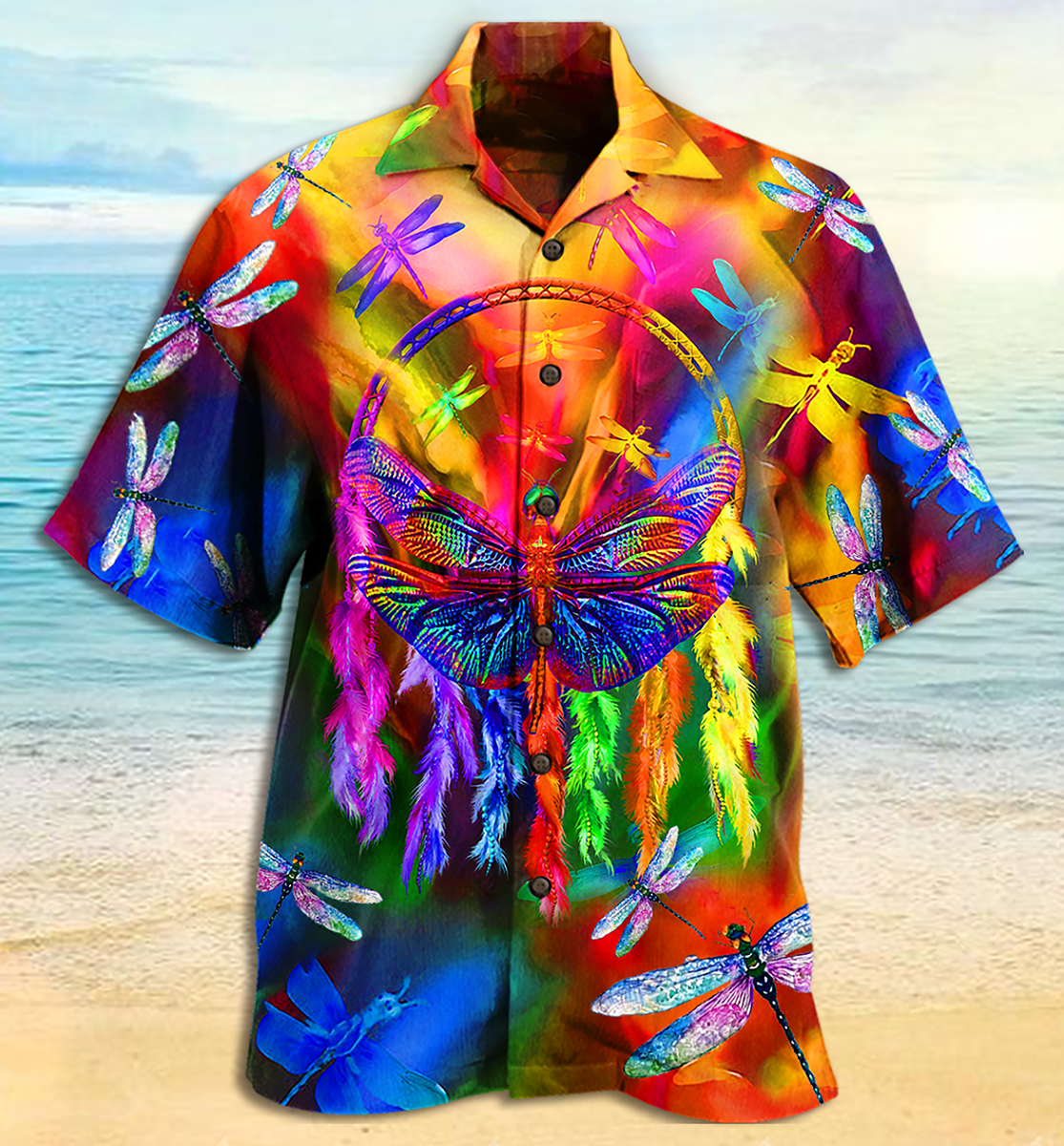 Colorful Dragon Dragonfly Hawaiian Shirt For Poolside Relaxation And Sunny Getaways