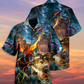 Dragon Fight Nautical Pirate Ship Hawaiian Shirt Design View For Casual Summer Styling
