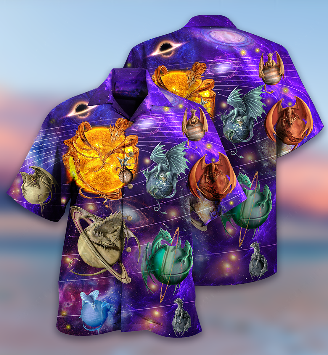 Dragon Planet Galaxy Hawaiian Shirt For Warm Weather Adventures And Everyday Comfort