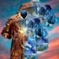 Vintage Dragon Epic Combat Hawaiian Shirt Pattern View For Relaxed Warm Weather Outfits