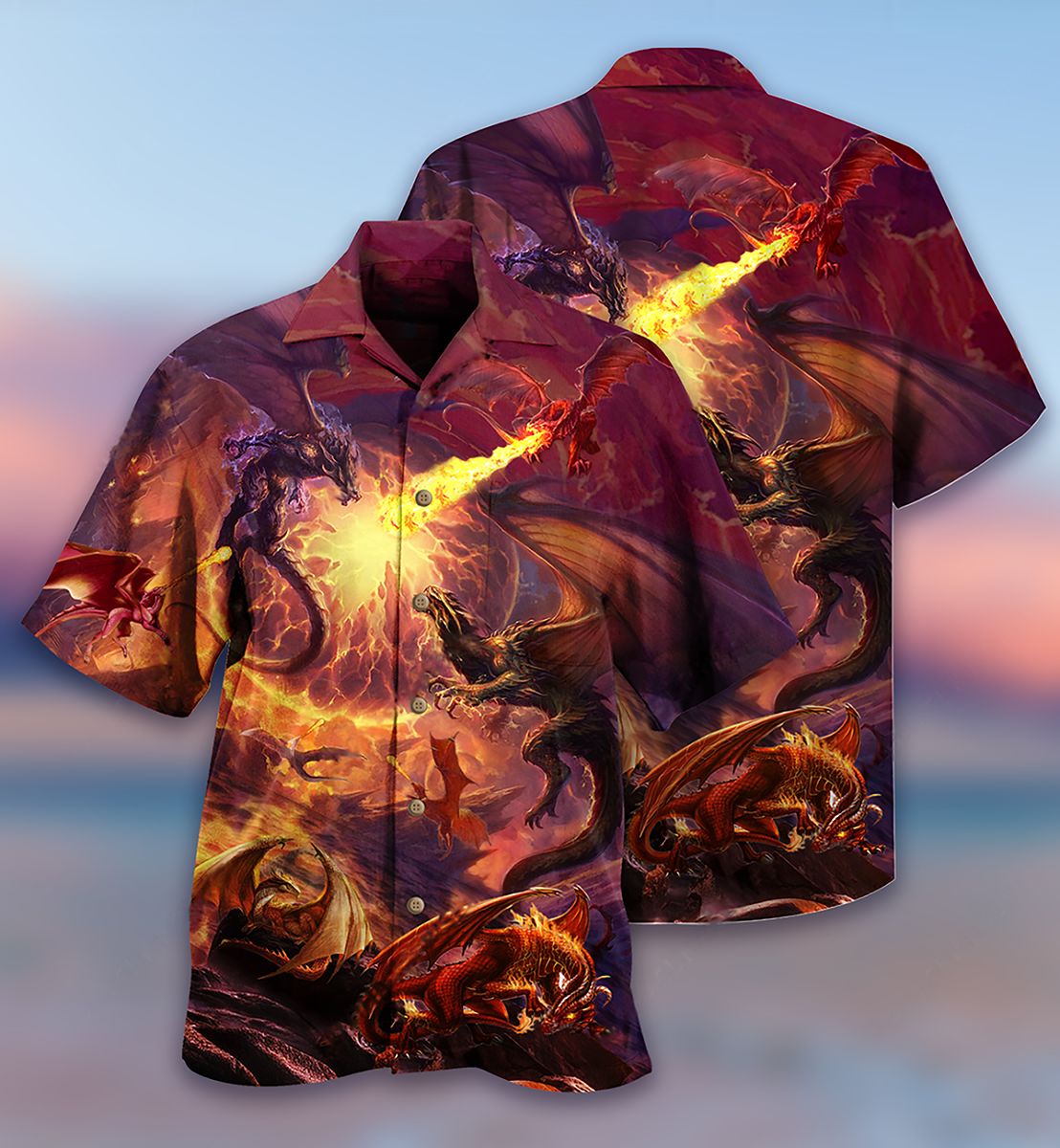 Vintage Dragon Unity Strength Hawaiian Shirt Artwork View For Weekend Travel And Beach Style
