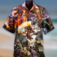 Dragon Combat Amazing Hawaiian Shirt Pattern Detail For Vacation Travel And Daily Wear