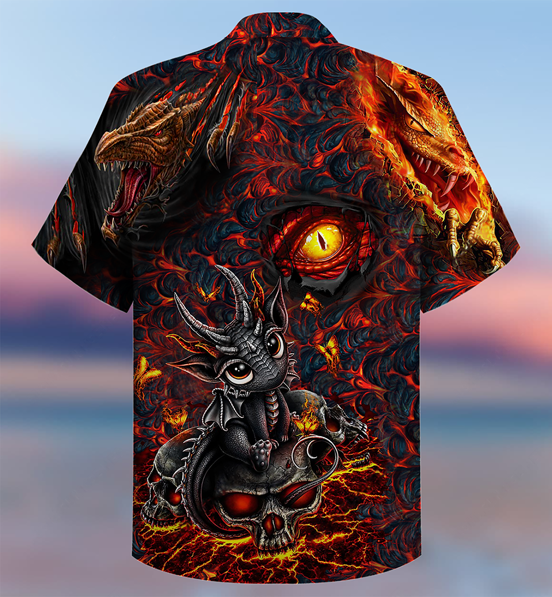 Dragon Eye Amazing Hawaiian Shirt Pattern Detail For Vacation Travel And Daily Wear