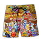 Cat Aerobics Instructor Fun Beach Shorts Artwork Detail For Animal Lover Gift Giving