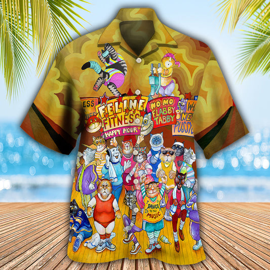 Funny Cat Aerobics Instructor Hawaiian Shirt For Coastal Getaways, Outdoor Gatherings, And Thoughtful Gift Giving