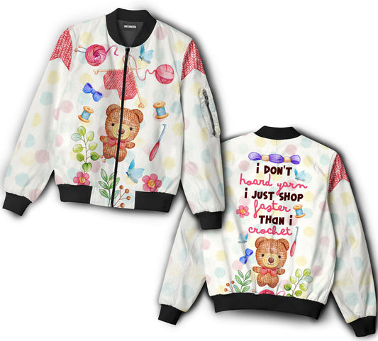 Crochet is my favorite - Bomber jacket - BOMJ03TNH200821-Owls Matrix