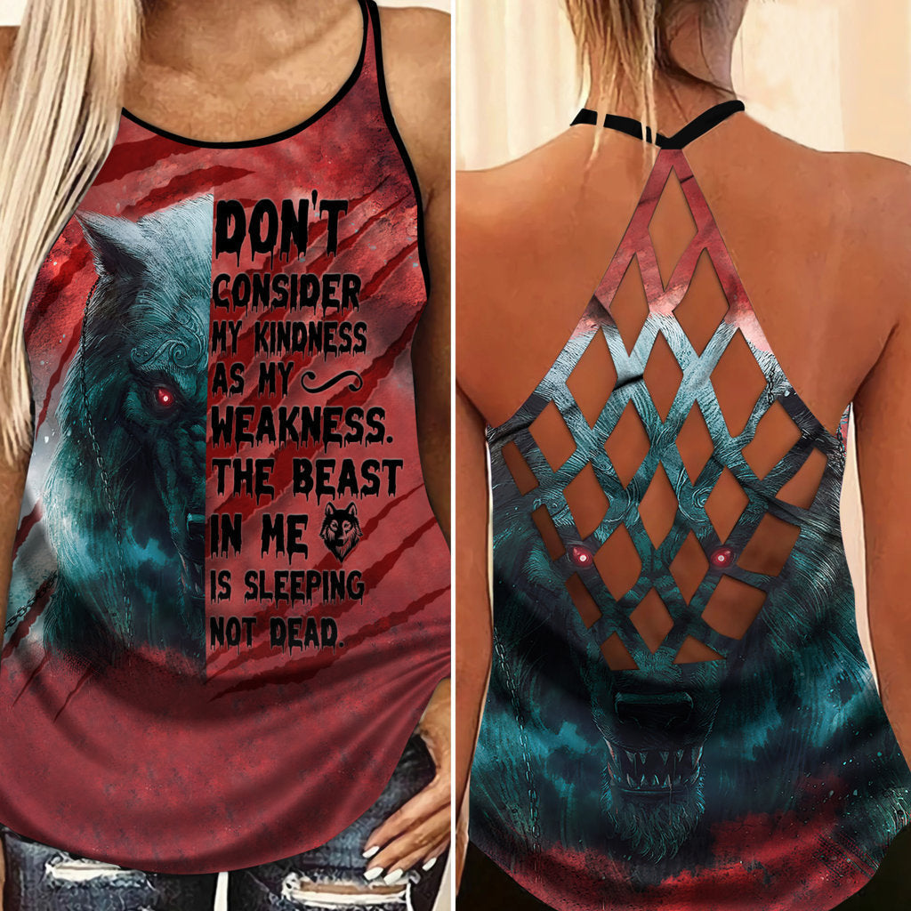 Wolf My Kindness Hollow Tank Top For Positive Advocacy And Everyday Wear