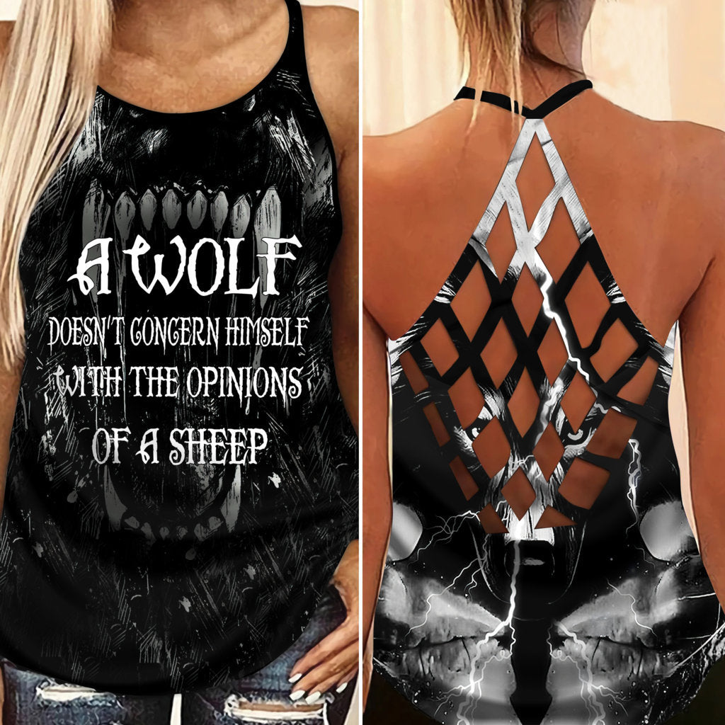 Wolf My Kindness Hollow Tank Top For Community Activities And Comfort