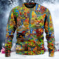 Colorful Cat Painting Sweater For Outdoor Activities Weekend Trips And Relaxed Everyday Outfits