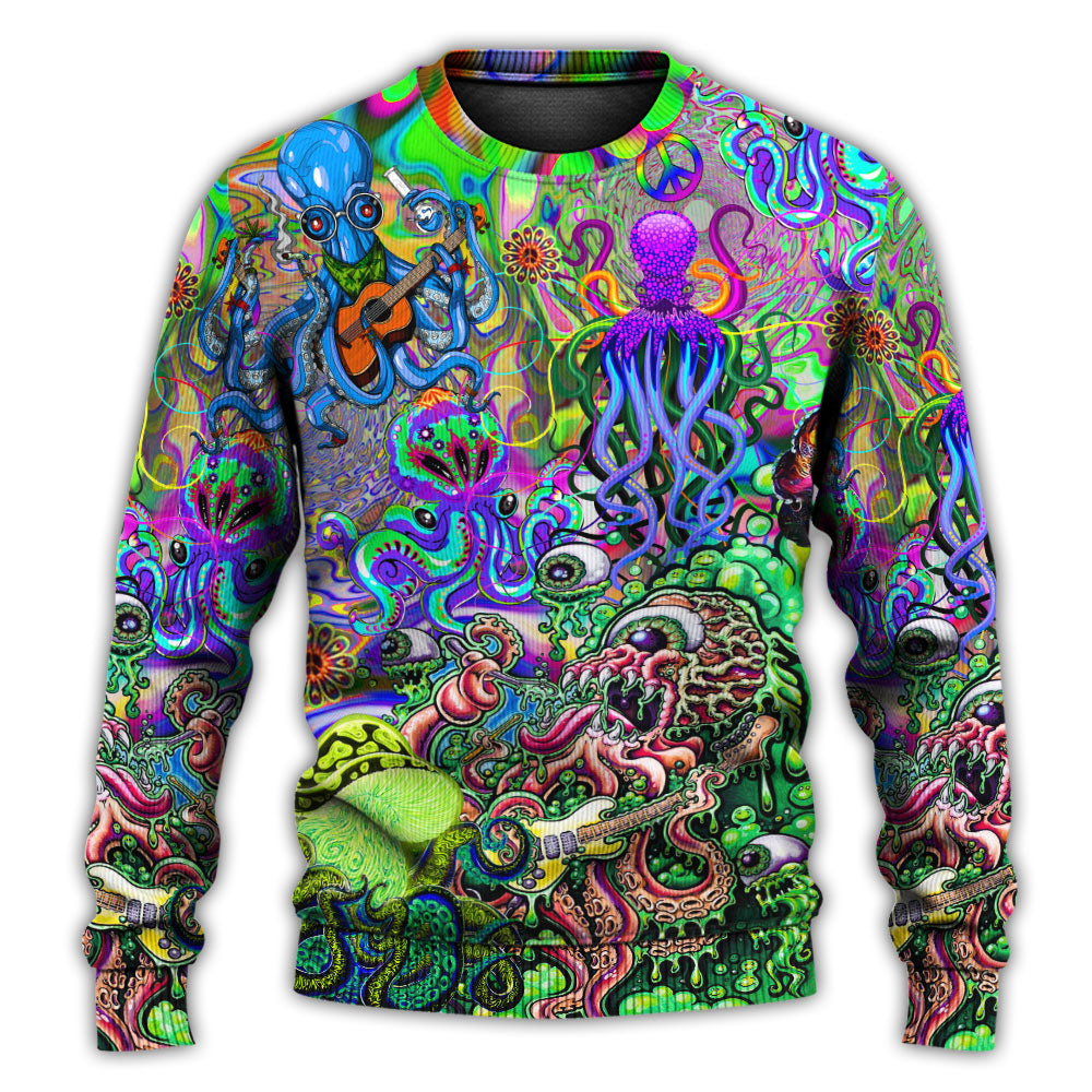 Hippie Octopus Music Ocean Sweater For Artistic Gatherings Travel And Thoughtful Gift Giving
