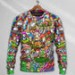 Hippie Mushroom Music Sweater For Festival Adventures Vacations And Relaxed Daily Styling