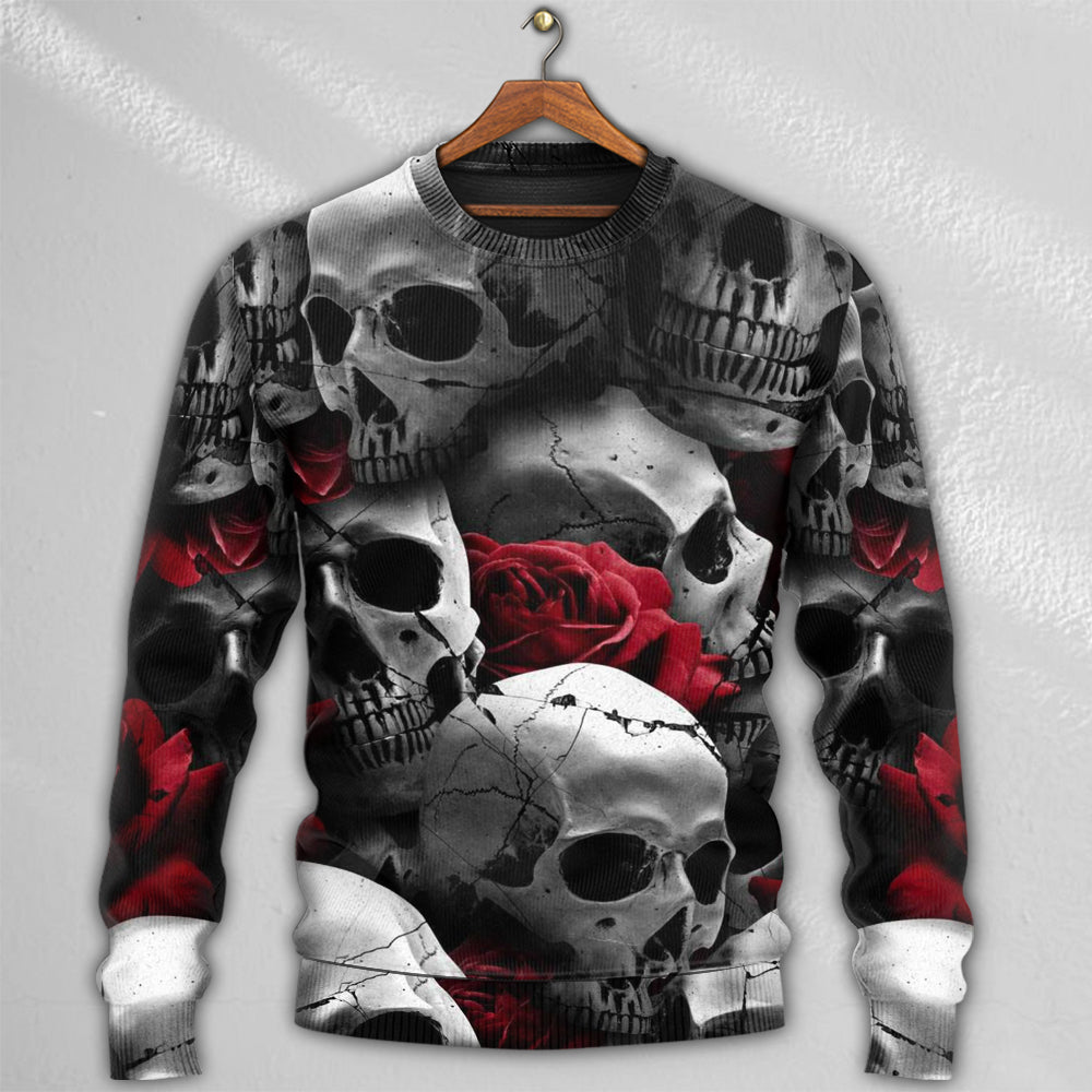 Skull Rose Fantasy Sweater For Alternative Outfits Seasonal Events And Everyday Comfort