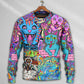 Hippie Cat Colorful World Sweater For Festival Adventures Vacations And Relaxed Daily Styling