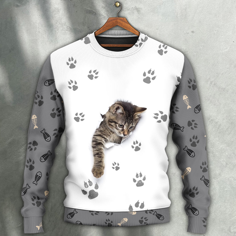 Little Baby Cat Soul Sweater For Animal Lovers Casual Wear Holidays And Thoughtful Gifting