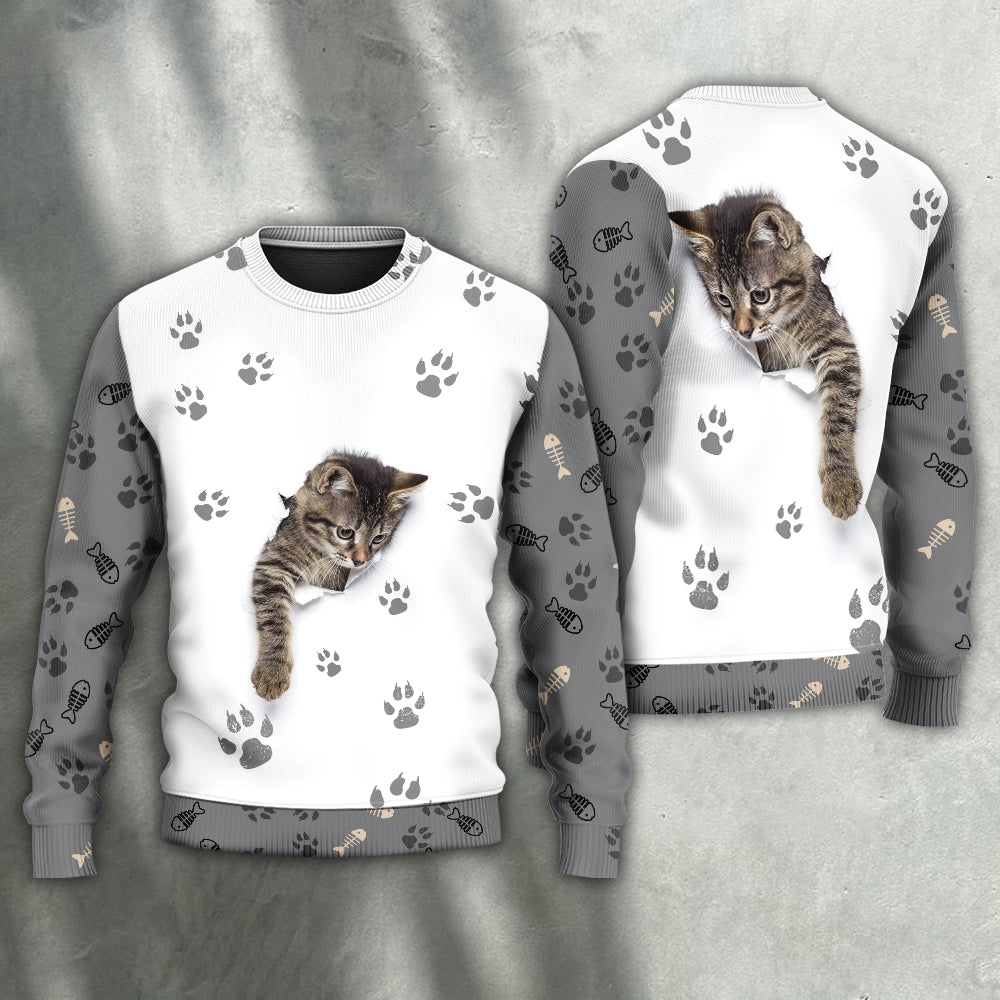 Little Baby Cat Soul Sweater For Animal Lovers Casual Wear Holidays And Thoughtful Gifting