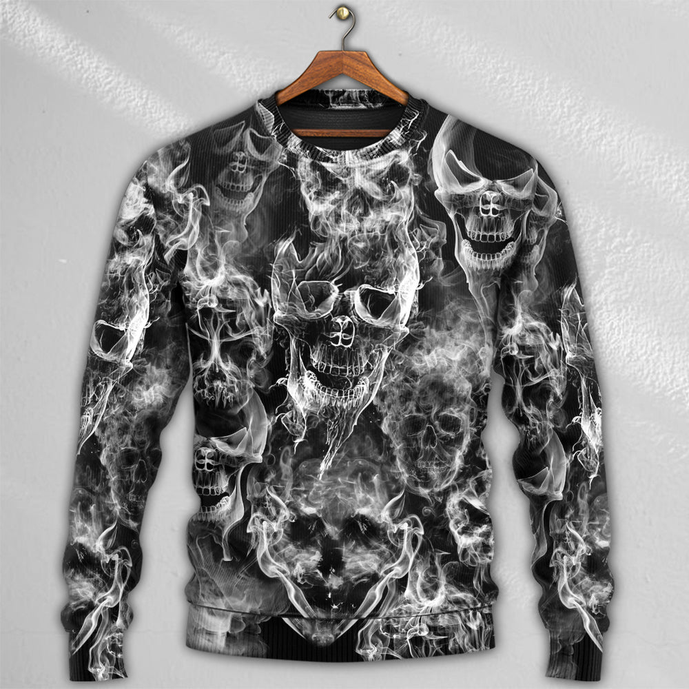 Skull Smoke Dark Fantasy Sweater For Casual Wear Parties And Thoughtful Gifting