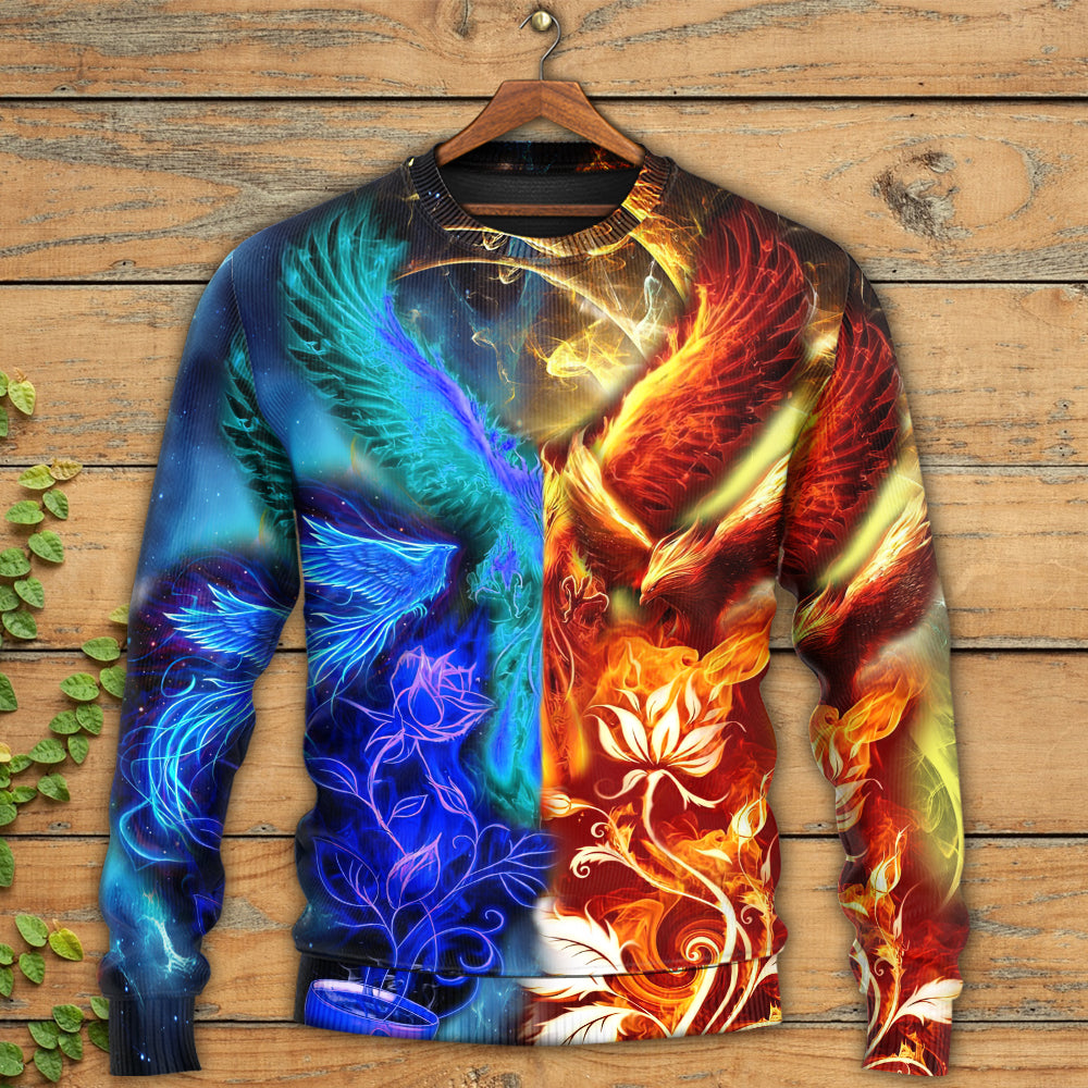 Phoenix Rebirth Fantasy Sweater For Casual Gatherings Holidays And Everyday Comfort