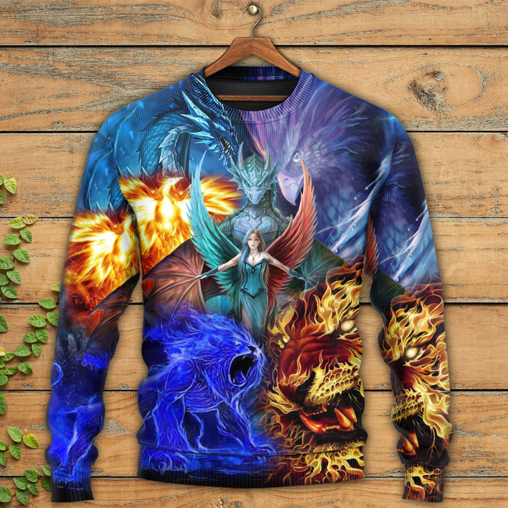 Mystic Dragon Fantasy Sweater For Outdoor Activities Weekend Trips And Relaxed Everyday Outfits