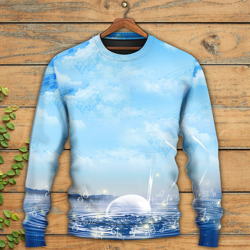 Music Sounds Of Nature Sweater For Rehearsals Weekend Outings And Expressive Casual Styling