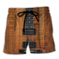 Acoustic Electric Guitar Beach Shorts For Summer Vacation And Coastal Travel