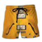 Semi Hollow Guitar Beach Shorts Pattern Detail For Sunny Outdoor Activities