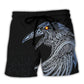 Viking Huginn And Muninn Ravens Beach Shorts Pattern View For Vacation Travel And Outdoor Fun