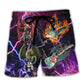 Dragon Guitar Fantasy Music Beach Shorts Print Detail For Beach Activities And Vacation Wear