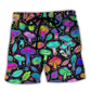 Neon Mushroom Colorful Leaf Beach Shorts Pattern View For Resort Days And Outdoor Activities
